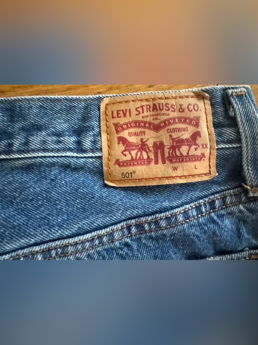 Levi's Medium Blue Distressed Straight-Leg Jeans size 30 - Picture 7 of 14
